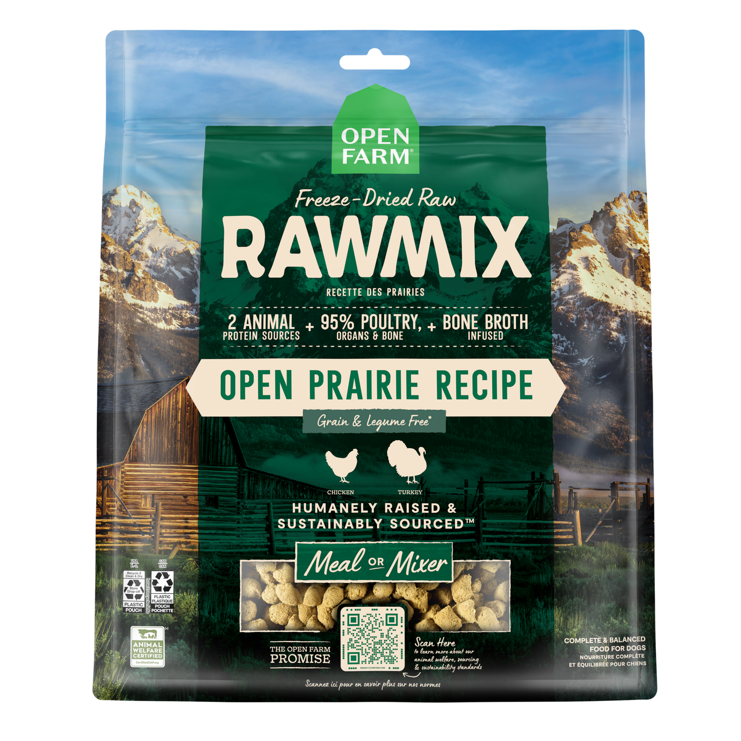 Open Farm Rawmix Open Prairie Freeze-Dried Raw For Dogs 13.5oz Bag