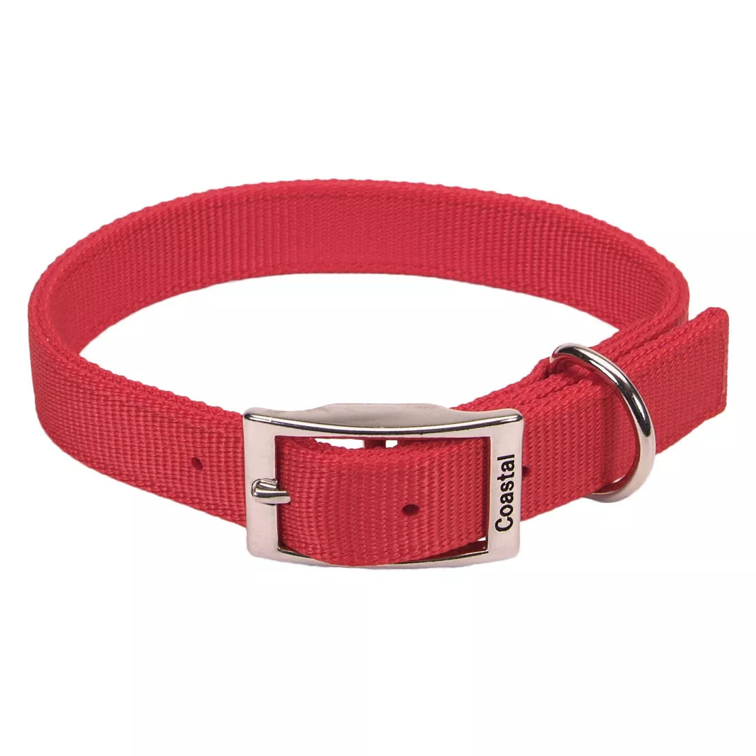 Coastal Double Ply 1in Wide 22in Dog Collar Red