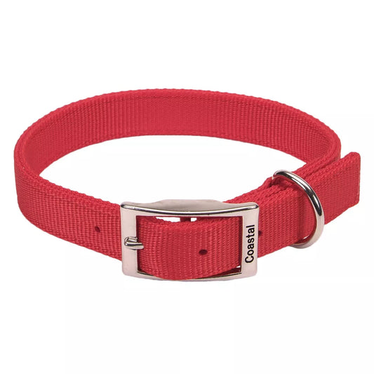 Coastal Double Ply 1in Wide 22in Dog Collar Red