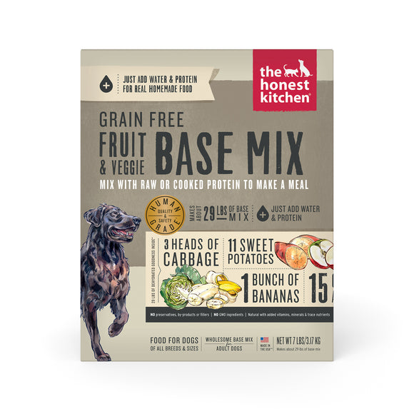 The Honest Kitchen Dehydrated Grain Free Fruit & Veggie Base Mix Dog Food (Just Add Protein), 7lb