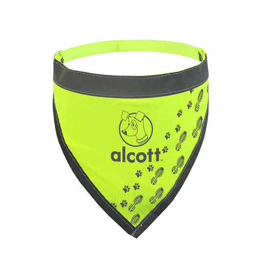 Alcott Essential Visibility Dog Bandana, Neon Yellow, Medium