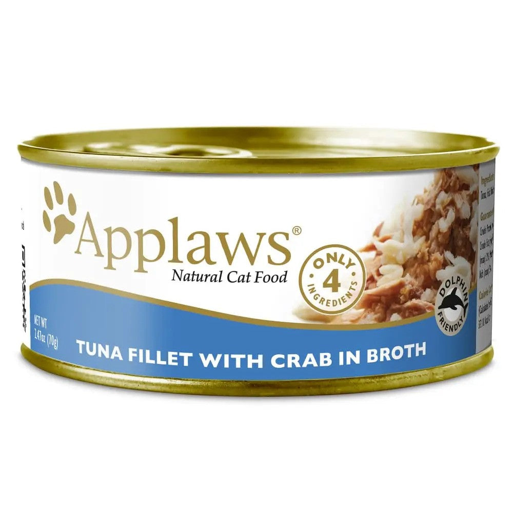 Applaws Tuna Fillet With Crab In Broth Cat Can 2.47oz