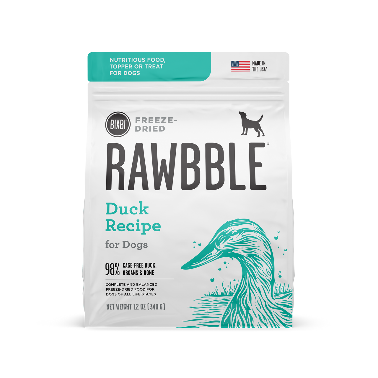 Bixbi Rawbble Duck Recipe Freeze-Dried Dog Food 4.5oz