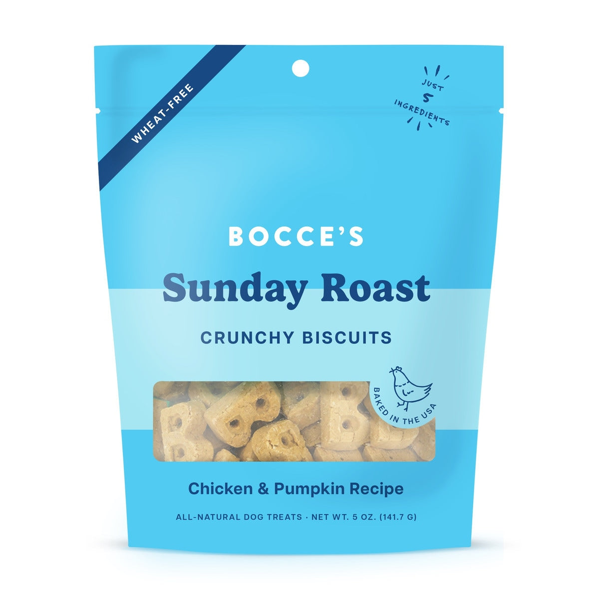 Bocce's Bakery Sunday Roast Biscuit Bags Dog Treats 5oz