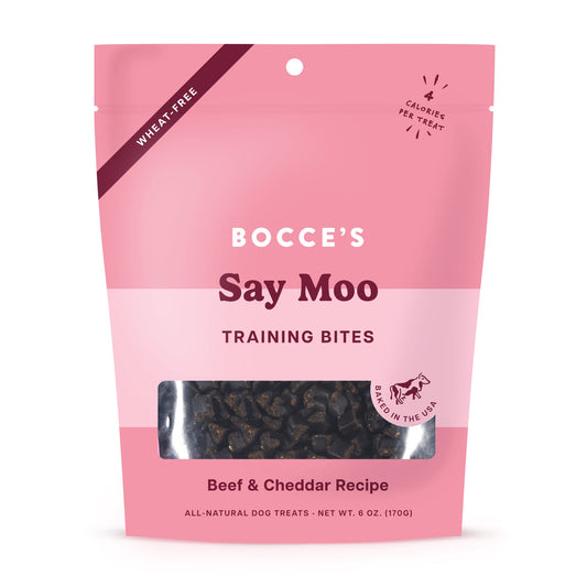 Bocce's Bakery Say Moo Training Bites Dog Treats, Beef & Cheddar Recipe, 6oz