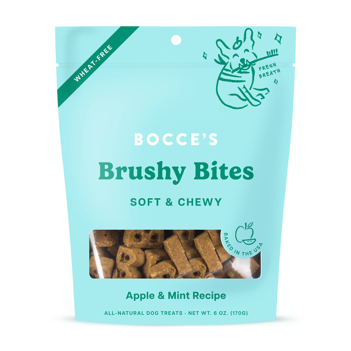 Bocce's Bakery Dailies Brushy Bites Soft & Chewy Dog Treats 6oz