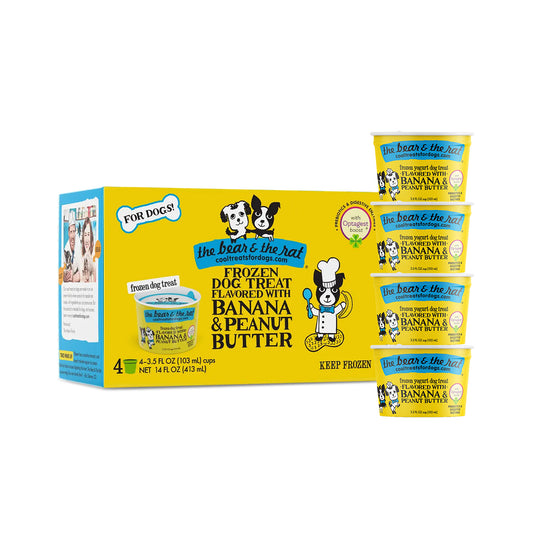 The Bear & The Rat Frozen Yogurt Dog Treat, Peanut Butter & Banana, 3.5oz, 4-pack