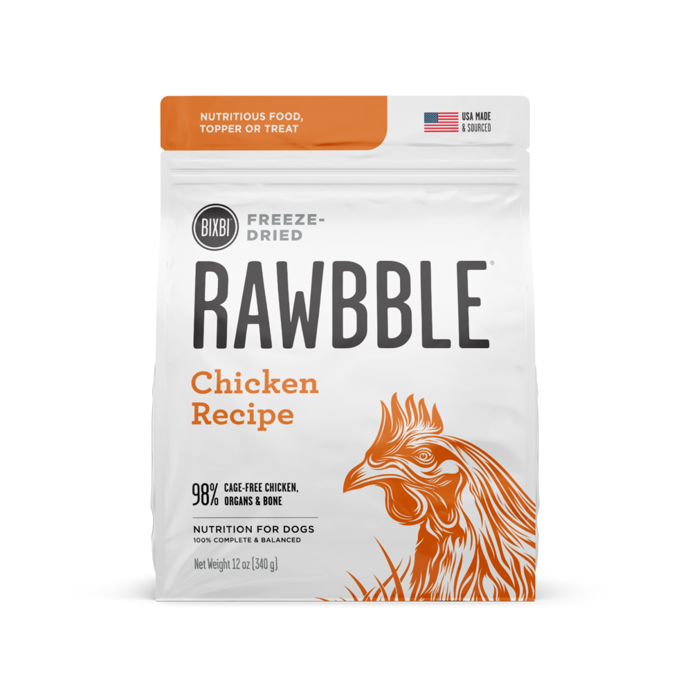 BIXBI Rawbble Freeze Dried Dog Food Chicken Recipe 12oz