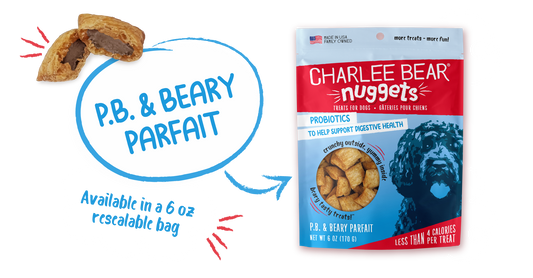 Charlee Bear Nuggets Dog Treats 6oz Peanut Butter Berry Parfait