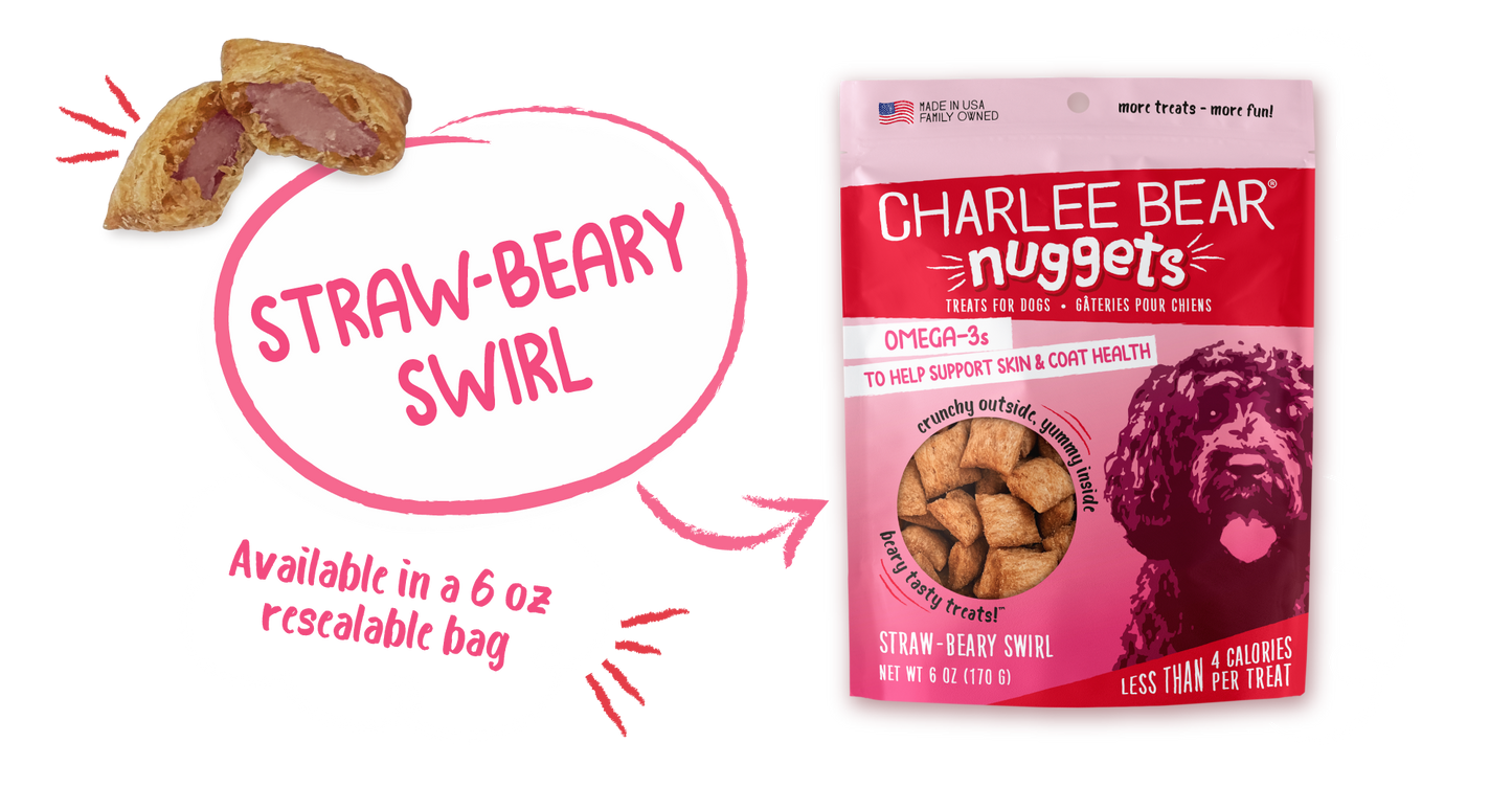 Charlee Bear Nuggets Dog Treats 6oz Strawberry Swirl