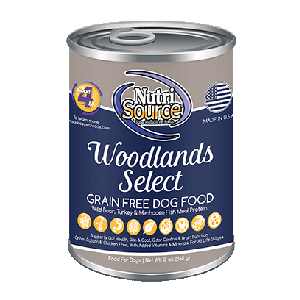 NutriSource Grain Free Canned Woodlands Select Dog Food  12.3oz