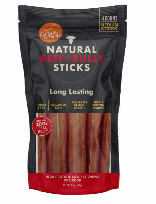 Canine Naturals Beef Bully Sticks 4 pc Medium