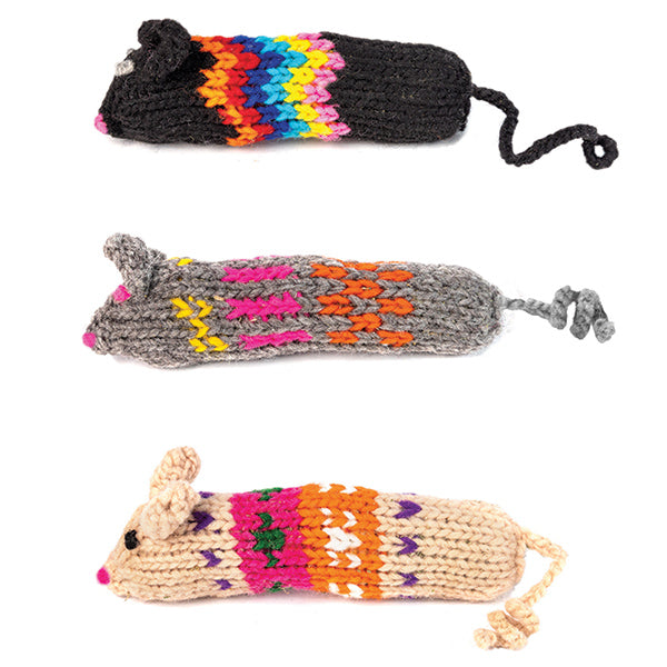 Chilly Dog’s Wooly Mice Organic Catnip Cat Toy Single Assorted