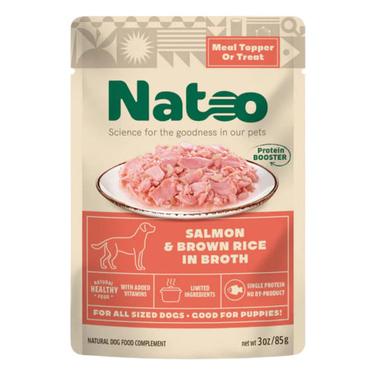 Natoo Salmon & Brown Rice Dog Food Pouch 3oz