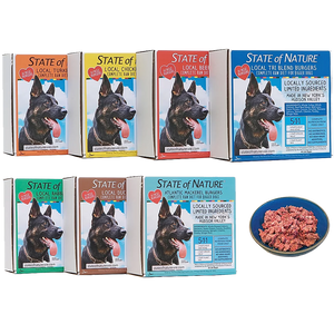 Sirius State of Nature Dog Burgers 8oz pack of 6 Beef