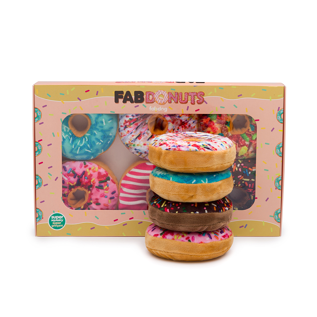 Fabdog Box of Doughnuts 6pk Dog Toy