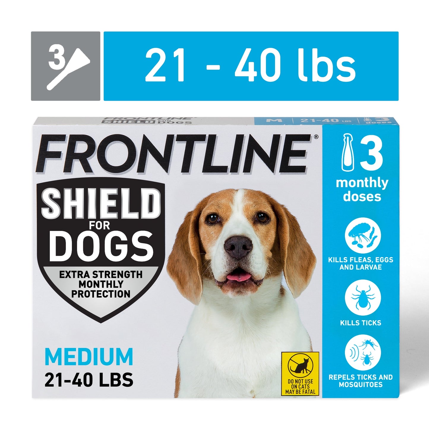 Frontline Shield Flea & Tick Treatment for Medium Dogs 21-49 lbs. 3pk