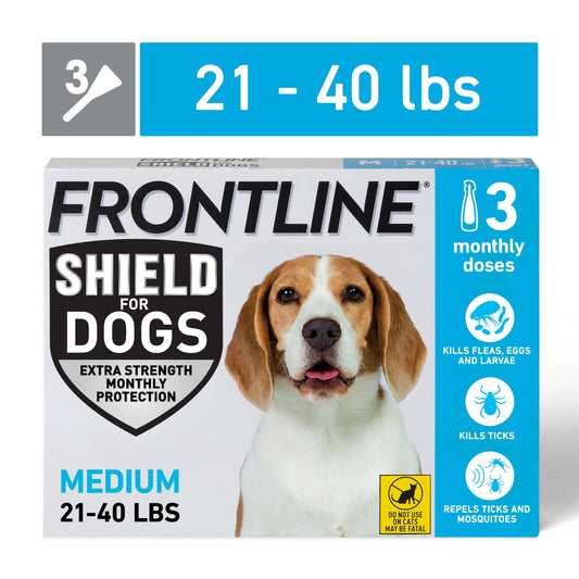Frontline Shield Flea & Tick Treatment for Medium Dogs 21-49 lbs. 3pk