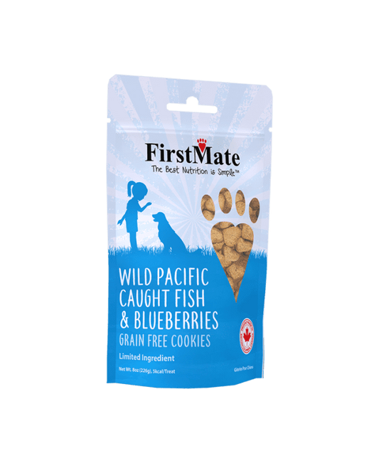 First Mate Cookies for Dogs Grain Free 8oz Fish and Blueberry