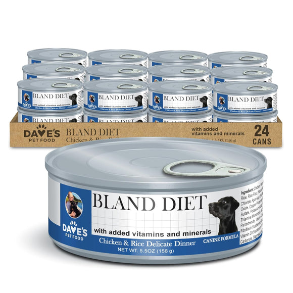 Dave's Pet Food Restricted Bland Diet Chicken & Rice Delicate Dinner Wet Food For Dogs 5.5oz
