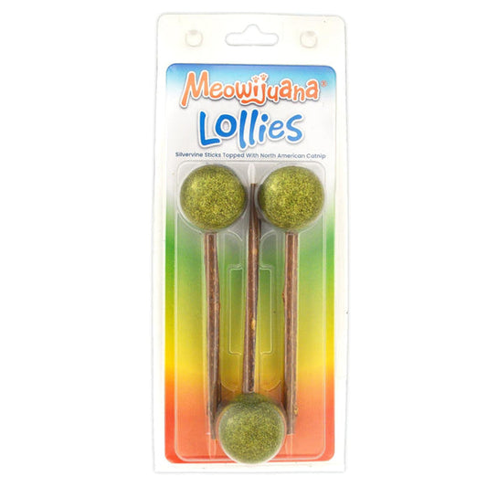 Meowijuana Lollies Silvervine Sticks with Catnip for Cats 3ct
