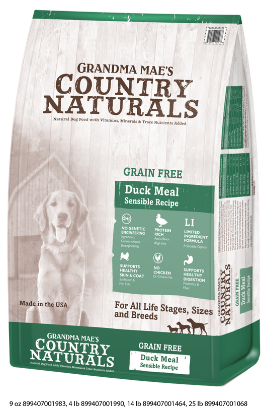 Grandma Mae's Country Naturals Grain-Free Limited Ingredient Duck Recipe Dry Dog Food 12lb