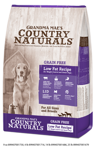 Grandma Mae's Country Naturals Grain-Free Low Fat Recipe Dry Dog Food, 23 Lb