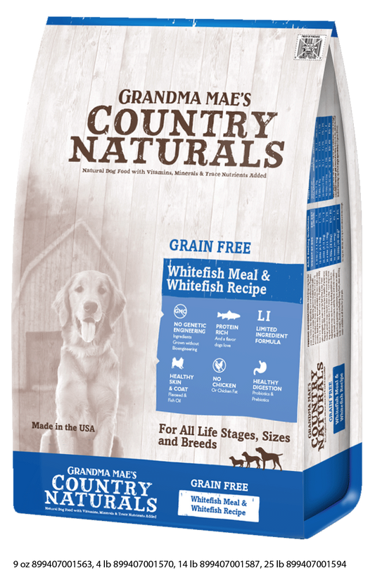 Grandma Mae's Country Naturals Grain-Free Whitefish Recipe Dry Dog Food 23lb