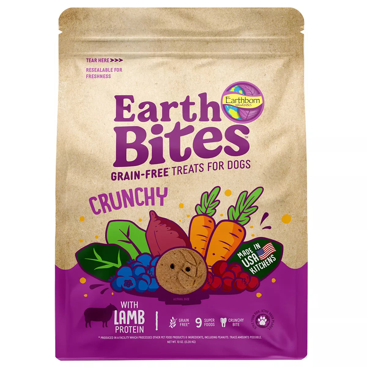 Earthborn Holistic EarthBars Lamb & Pumpkin Grain-Free Crunchy Dog Treats 10oz