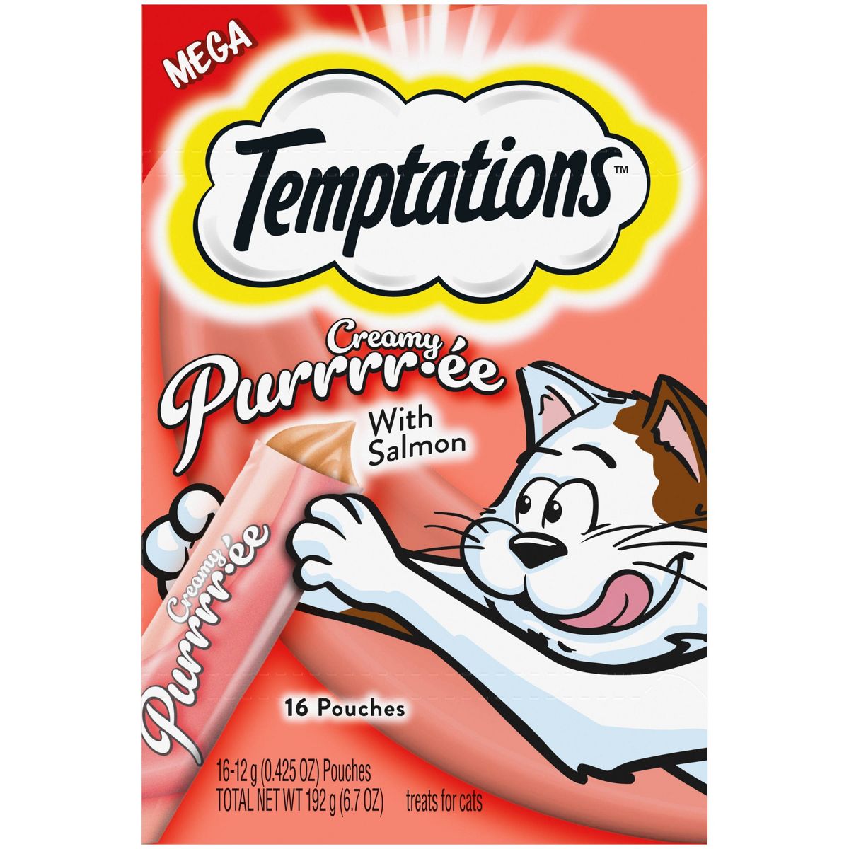 Temptations Puree with Salmon Flavor Squeezable Lickable Cat Treats 16pk 6.7oz
