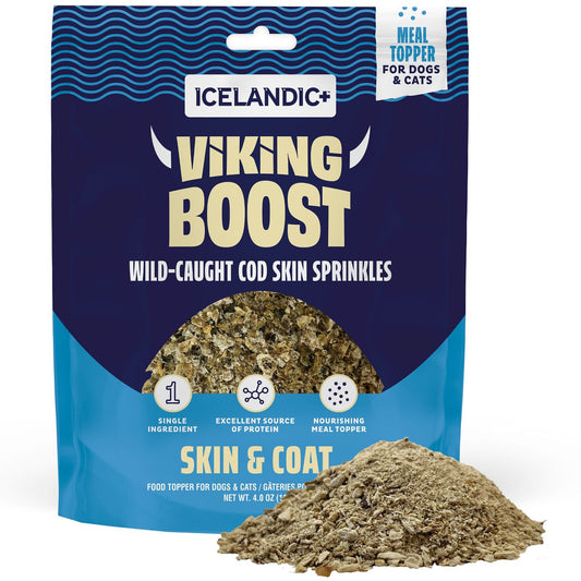 Icelandic+ Viking Boost Dog & Cat Food Topper Skin & Coat Cod Skin Sprinkles 4oz