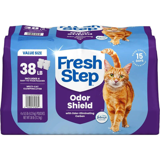 Fresh Step Odor Shield Febreze Scented Clumping Cat and Kitty Litter 38lbs