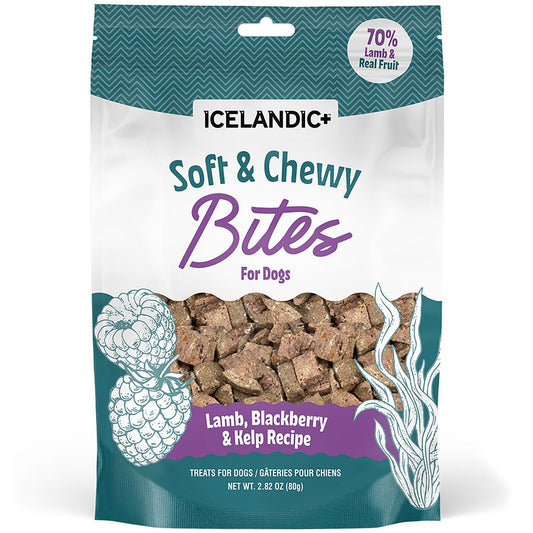 Icelandic+ Dog Treat Soft & Chewy Bites Beef Plum & Kelp 2.82oz