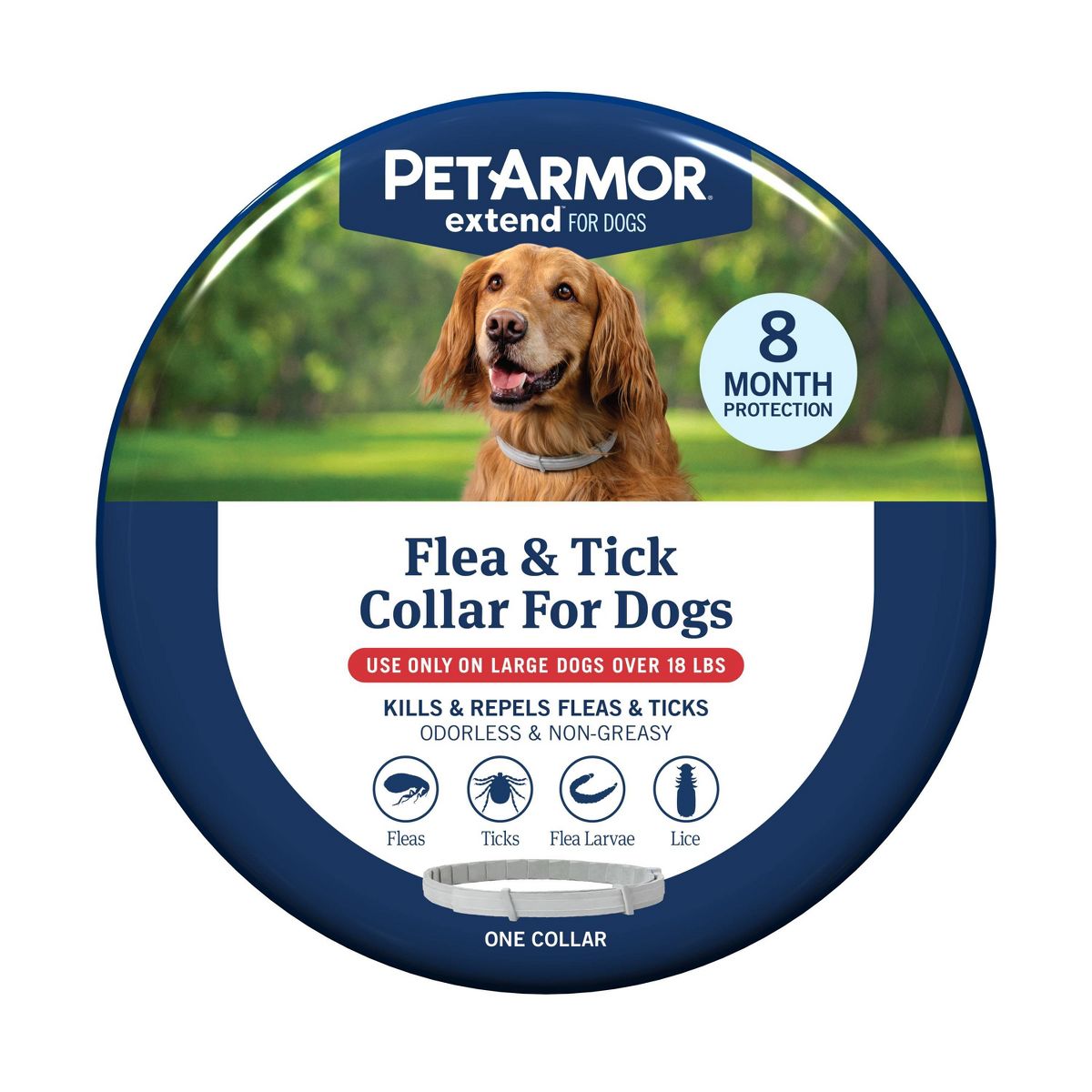 PetArmor Plus Extend Flea and Tick Collar Large for Dogs 18-150lbs