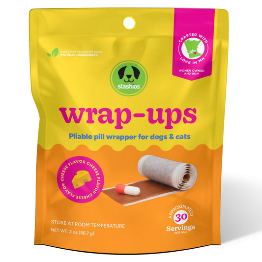 Stashios Wrap-Ups Pill Wrapper Cheese 2oz 30ct for Pets