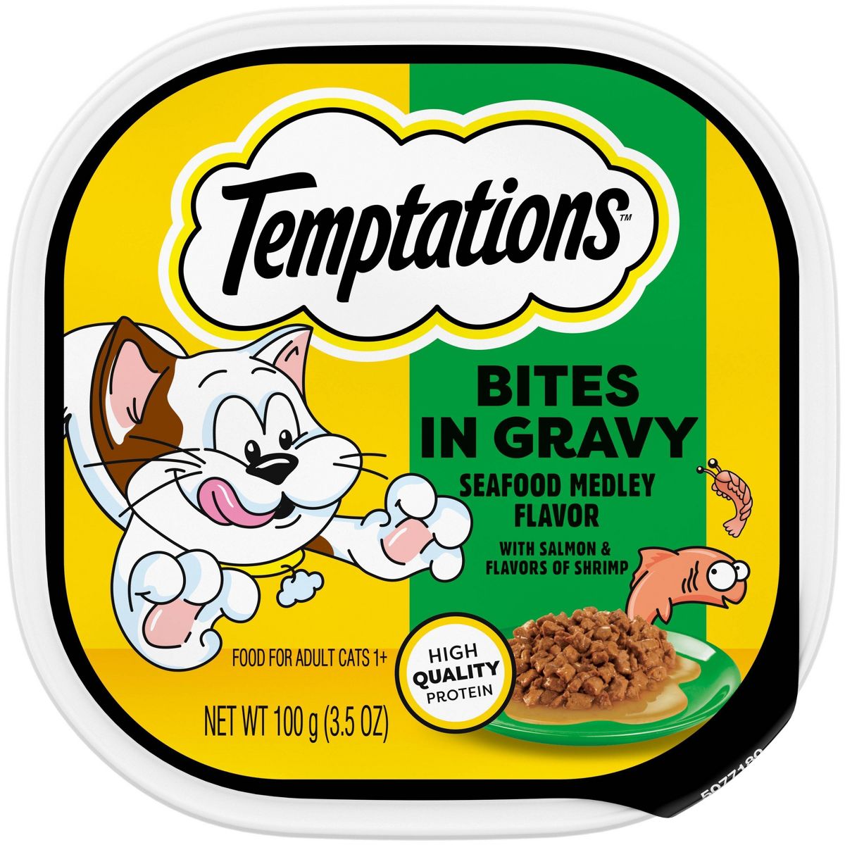 emptations Bites in Gravy Shrimp, Salmon and Seafood Flavor Wet Cat Food - 3.5oz