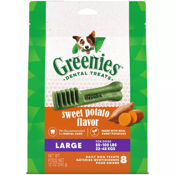 Greenies Dental Bone Sweet Potato Dog Treat - Large - 12oz