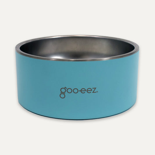 Goo-eez CoolTek Double-Walled Metal Blue Dog Bowl 8in