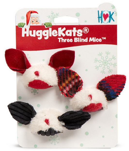HuggleKats Three Blind Mice Holiday Plush Cat Toy