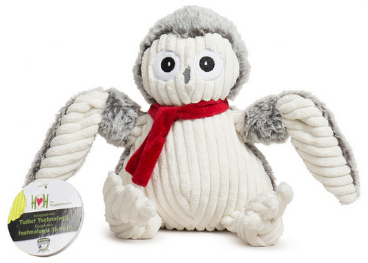 HuggleHounds Holiday Plush Dog Toy Ollie Owl Knottie Large