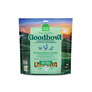 Open Farm Goodbowl Harvest Chicken Recipe Freeze Dried Raw Topper 46oz Bag