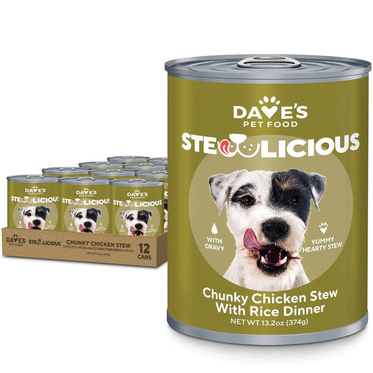 Dave's Stewlicious Chunky Chicken & Rice Wet Dog Food 13.2oz