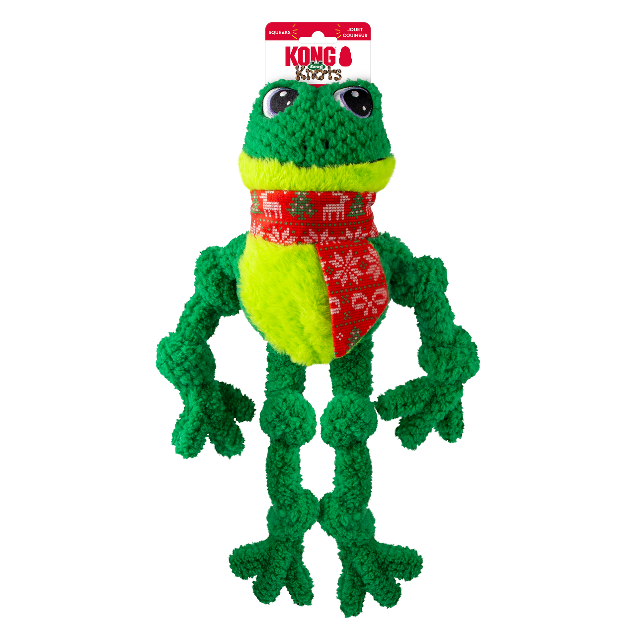 Kong Holiday Dog Toy Knots Large Frog
