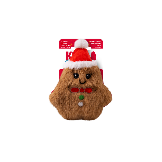 Kong Holiday Dog Toy Snuzzles Mini Gingerbread Extra Small