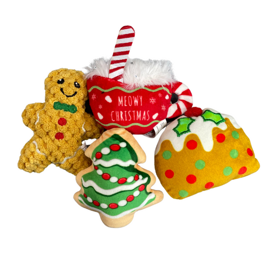 Kong Holiday Plush Cat Toy Scrattles Café Single Assorted