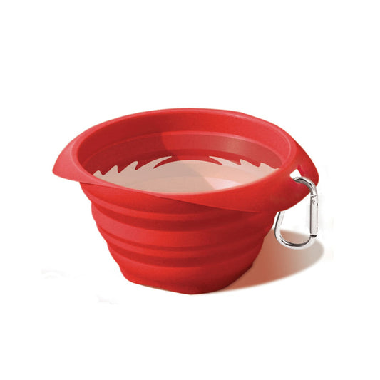 Kurgo Collaps-A-Bowl Travel Bowl, Red, 24oz Capacity