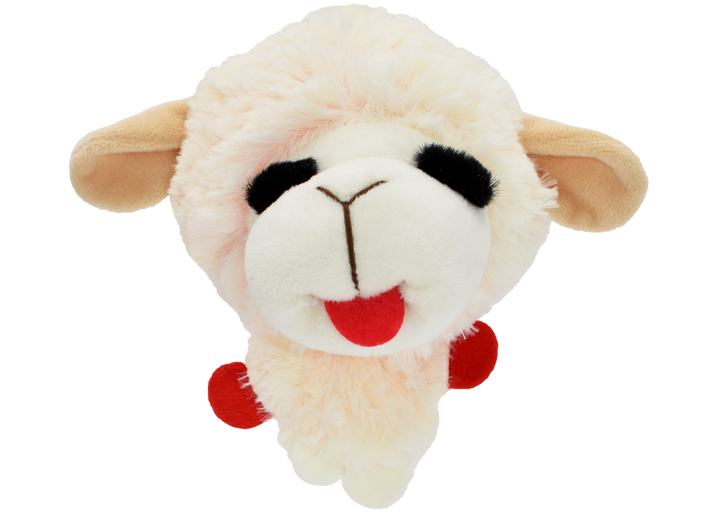Multipet Plush Dog Toy Lamb Chop Knobby Noggin 5in