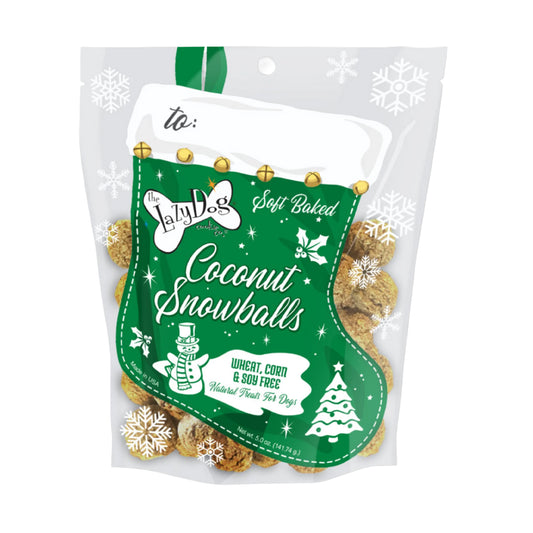 Lazy Dog Holiday Mutt Mallows Dog Treats, Coconut Snowballs, 5oz