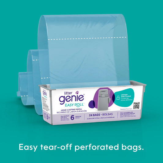 Litter Genie EZ Roll Litter Pail Disposal System 24 Refill Bags