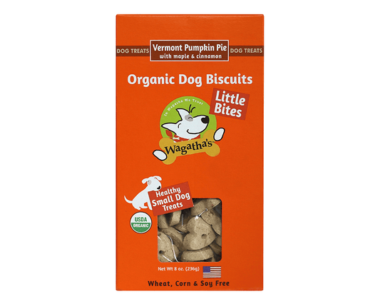 Wagatha's Organic Dog Biscuits Little Bites Vermont Pumpkin Pie, 8oz Box